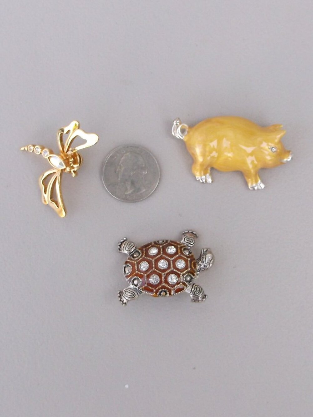 Animal Charm Jewelry Bundle – Owl & Elephant Necklaces + Pins + NWT Wood Box - Picture 2 of 14